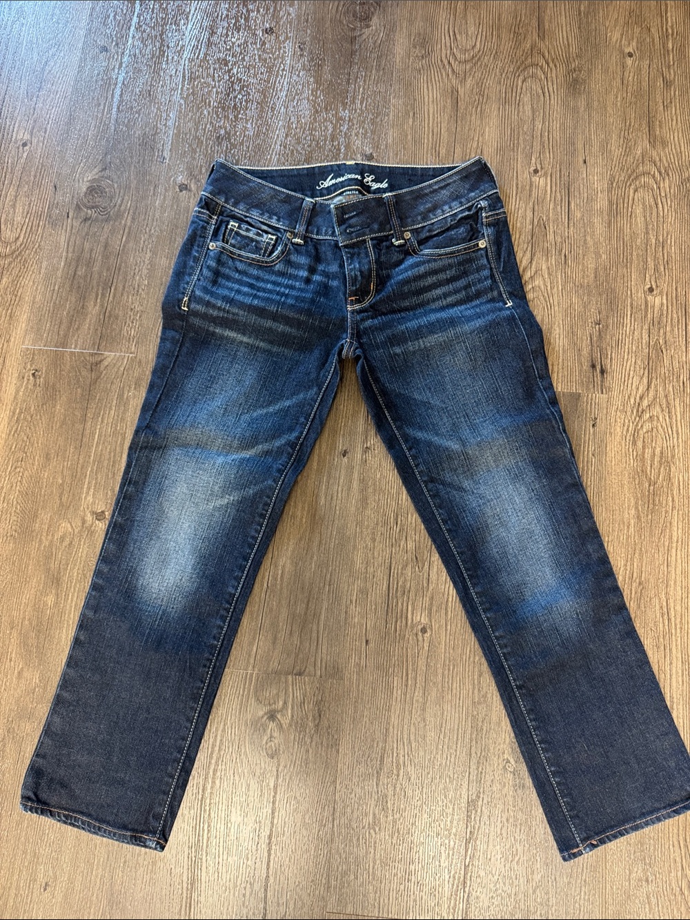 AE dark denim cropped jeans